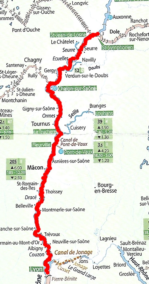 Lyon Canal Rhone au Rhin m rute